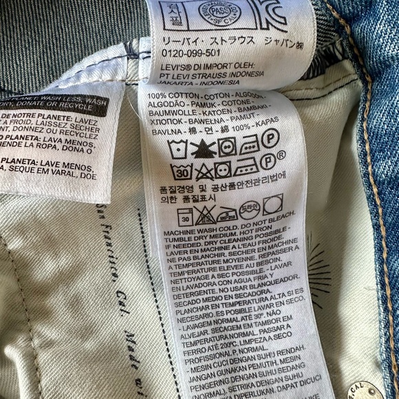 Levi’s Twig High Slim High Rise Slim Leg Ankle Fit Light Wash Button Fly Jeans - Picture 10 of 14